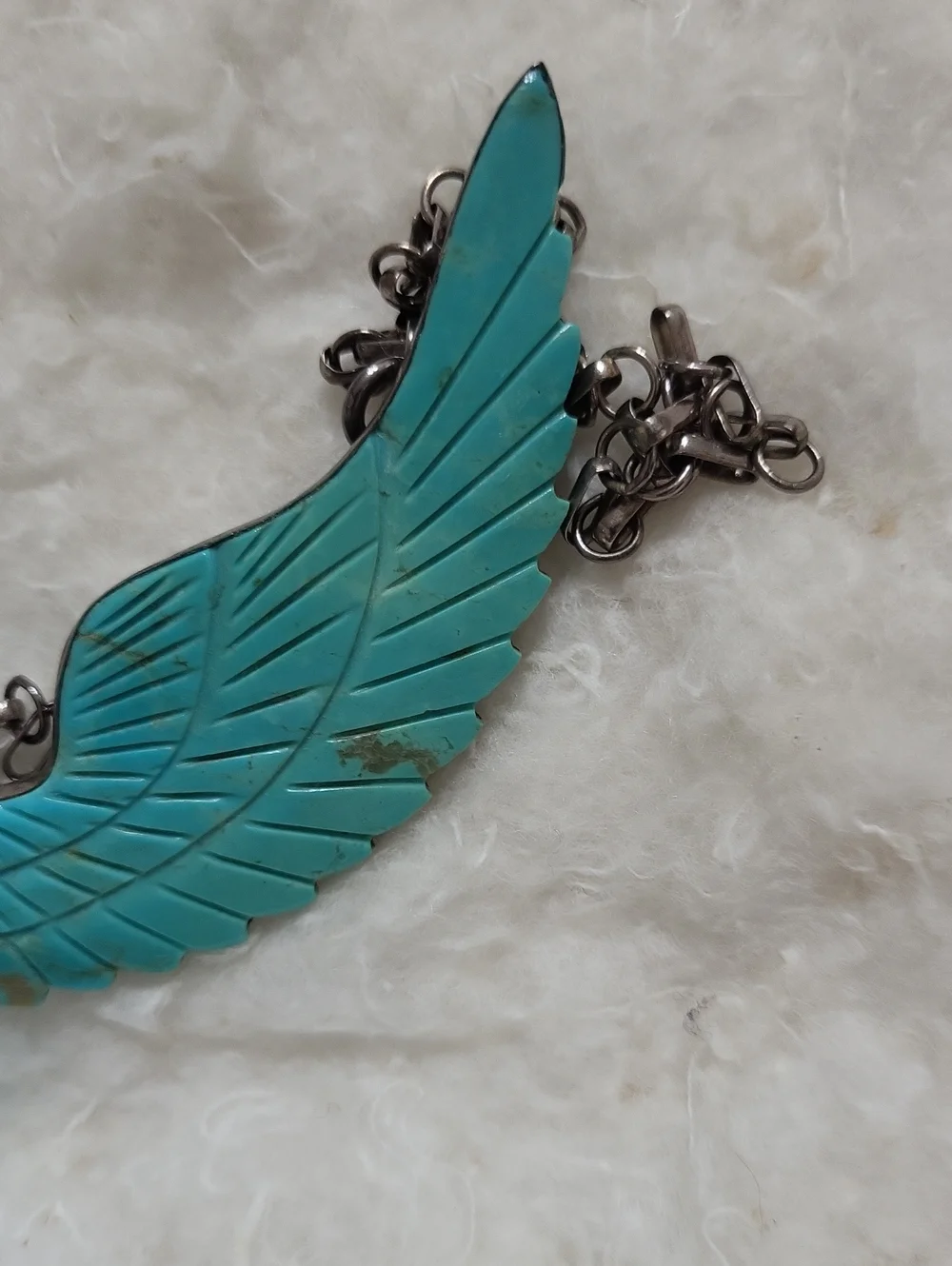 Vintage F. Tom Sterling Turquoise Eagle Necklace